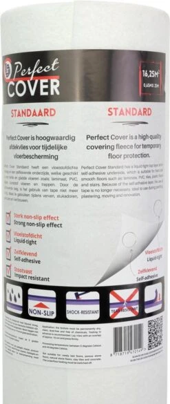 Perfect Cover® Standaard - 65cm X 25m - Zelfklevend Afdekvlies - Bescherm Uw Vloer Tijdens Het Klussen - Vloer Bescherming - Trap Bescherming - Klussen - Schilderen - Stucadoor - Variant Stucloper