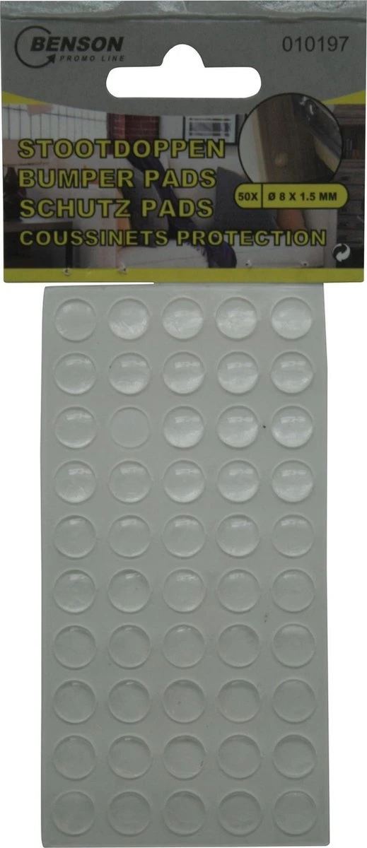 Benson Siliconendruppels - Stootdoppen 50 Stuks - Ø 8 X 1.5 Mm 4 Benson Siliconendruppels - Stootdoppen 50 Stuks - Ø 8 X 1.5 Mm - Afbeelding 2