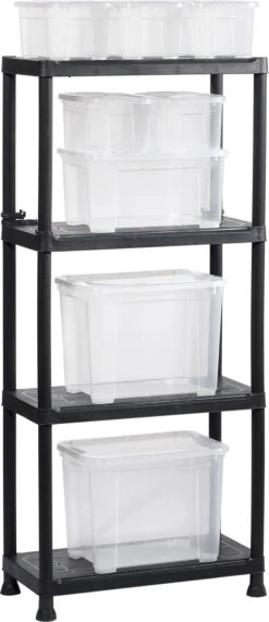 Keter Kunststof Opbergrek / Stellingrek - 4 Planken - 60x30x135cm - Zwart 13 Keter Kunststof Opbergrek / Stellingrek - 4 Planken - 60x30x135cm - Zwart -WerkPro Verkoopwinkel 519x1200 2