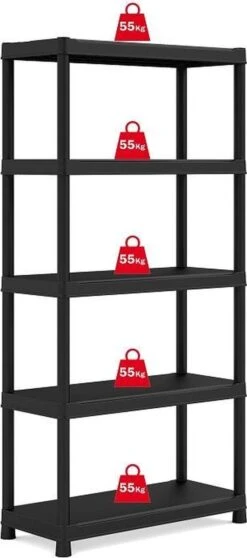 Keter Plus Shelf 90/5 - 5 Planken - 90x40x182cm - Zwart 28 Keter Plus Shelf 90/5 - 5 Planken - 90x40x182cm - Zwart -WerkPro Verkoopwinkel 531x1200 5