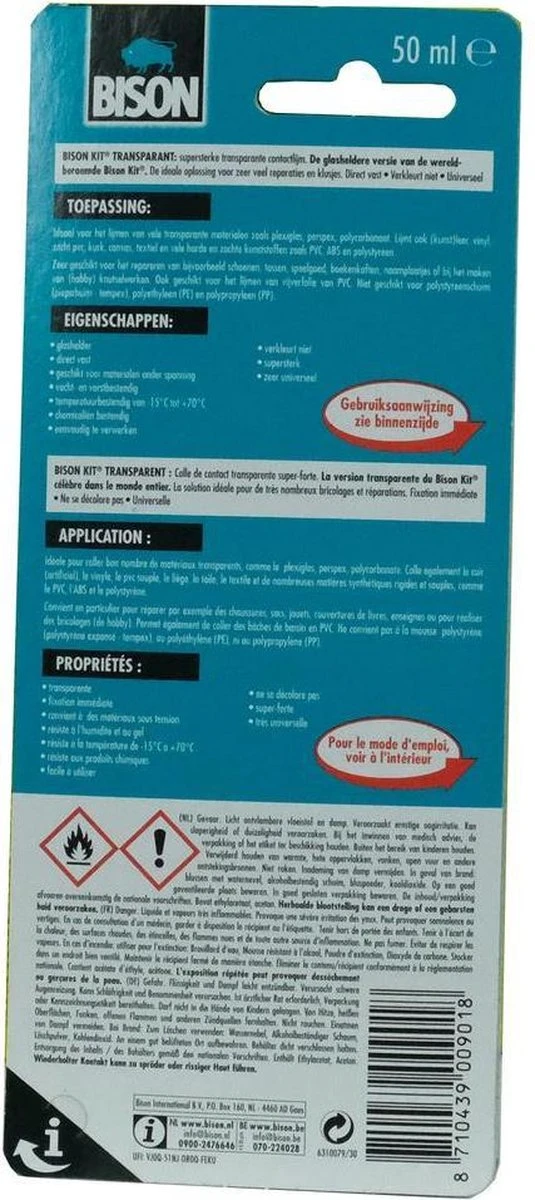 Bison Kit Transparant Contactlijm Tube - 50 Ml 10 Bison Kit Transparant Contactlijm Tube - 50 Ml - Afbeelding 8