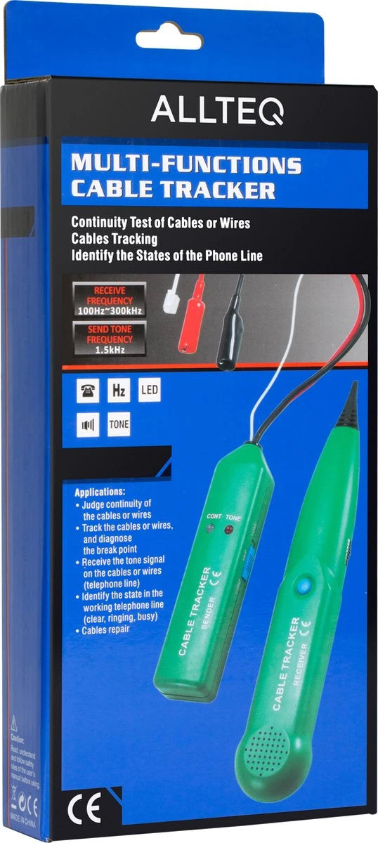 Allteq - Kabeltester - Kabelzoeker - Met Toongenerator - Inclusief Opbergtas 8 Allteq - Kabeltester - Kabelzoeker - Met Toongenerator - Inclusief Opbergtas - Afbeelding 6