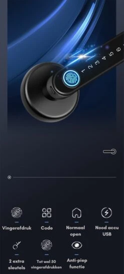 Premium Slim Deurslot – Deurslot Met Vingerafdruk - Elektrisch Deurslot – Slimme Deurklink – Deurklink Vingerafdruk - Deurslot Met Code - Smartlock -WerkPro Verkoopwinkel 542x1200 2