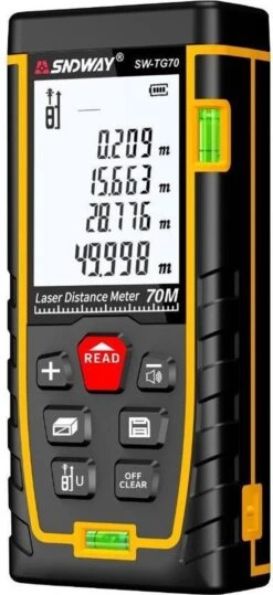 Sndway Professionele Laser Afstandsmeter - 70 Meter Bereik - Incl. Batterijen