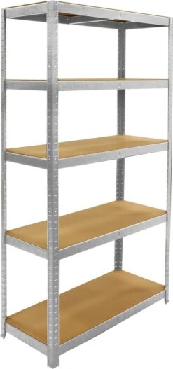 ERRO Metalen Opbergrek/Stellingkast Met 5 Legborden - 875kg Draagkracht - (BxDxH) 90x40x180cm - 175kg Per Plank