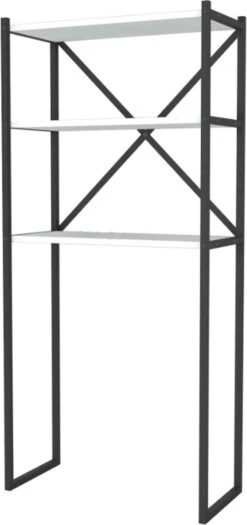 Opbergrek Voor Boven Wasmachine - Badkamerrek - Wit - Wasmachine Meubel – Kast Voor Wasmachine – Opbergrek Wasmachine – Wasmachine Rek – Wasmachine Ombouw - Doucherek - Wasmachine Kast