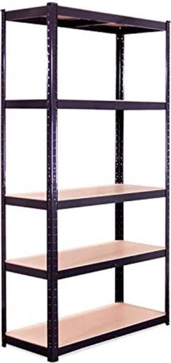 G-Rack Rekken Voor Zwaar Gebruik, 1 Zwart Opbergrek 5 Vakken - Voor Kelder, Werkplaats, Berging, Garage - Metaal I 180 X 90 X 40 Cm I 175 Kg Belasting Per Rek (totaal 875 Kg) I 5 Jaar Garantie