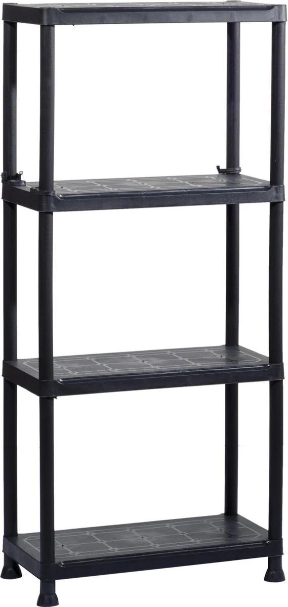 Keter Kunststof Opbergrek / Stellingrek - 4 Planken - 60x30x135cm - Zwart 3 Keter Kunststof Opbergrek / Stellingrek - 4 Planken - 60x30x135cm - Zwart