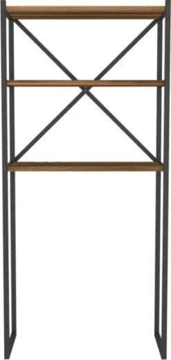 Badkamerrek - Doucherek - Walnoot - Wasmachine Rek – Wasmachine Ombouw - Opbergrek Voor Boven Wasmachine - Wasmachine Kast - Wasmachine Meubel - Kast Voor Wasmachine - Opbergrek Wasmachine -WerkPro Verkoopwinkel 571x1200 6