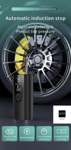 GTP Draagbare Luchtcompressor - Elektrische Bandenpomp - Luchtcompressor Oplaadbaar - Fiets Motor Auto En Ballen - Powerbank - Zaklamp -WerkPro Verkoopwinkel 574x1200 2