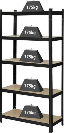 Basetech 2299892 Stellingkast Extra Stevig 175 Kg (b X H X D) 900 X 1800 X 400 Mm Metaal, MDF Plaat Zwart, Verzinkt Har -WerkPro Verkoopwinkel 580x1200 1