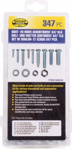 Benson Schroeven - Bout & Moeren - 347 Delig In Opbergbox -WerkPro Verkoopwinkel 584x1200 1