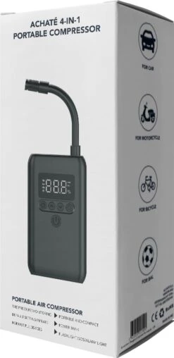 Achaté 4-in-1 Compressor Bandenpomp - Elektrische Fietspomp - Voor Auto, Motor En Fiets -WerkPro Verkoopwinkel 584x1200