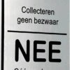 JA Collecteren Geen Bezwaar NEE Geen Verkopers Of Geloofsovertuigers - Brievenbus Sticker - RVS Look - Zelfklevend - 50 Mm X 80 Mm X 1,6 Mm - YFE-Design
