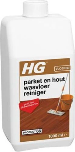 HG Parket & Hout Wasvloer Reiniger - 1L - Goed Voor 20 Dweilbeurten - Veilig Voor De Waslaag