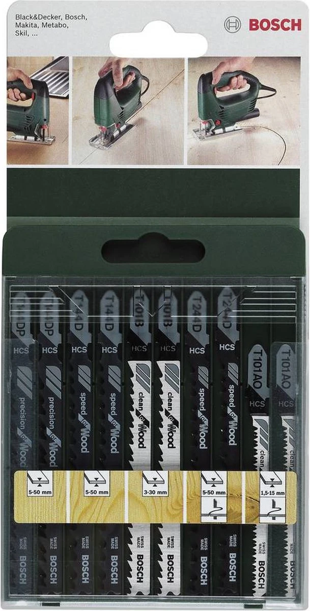 Bosch Decoupeerzaagbladen - 10-delige Set - Voor Zagen In Hout 6 Bosch Decoupeerzaagbladen - 10-delige Set - Voor Zagen In Hout - Afbeelding 4