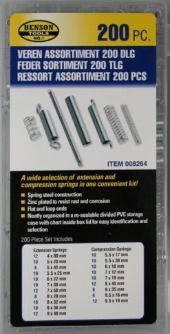 Benson Trekveer & Drukveer Veren Assortimentsdoos | Ø4-9,5 Mm | Lengte 10-79,5 Mm | 200 Stuks -WerkPro Verkoopwinkel 611x1200 1