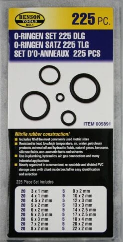Benson O-Ringen Set - 15 Maten In Overzichtelijke Assortimentsbox - 225 Delig -WerkPro Verkoopwinkel 611x1200 2