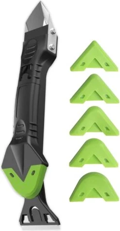 STACK Kit Schraper | 5 In 1 - Kitspatel - Kitschraper - Kittuit - Afstrijkrubber Siliconen Set - Voegstrijker Set - Kit Naden - Afkitten - Kit Verwijderen - Tuitjes - Voegenset - Kitstrijker - Kitaccessoires - Kitset - Kit Verwijderaar