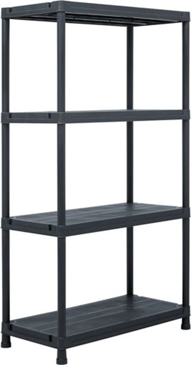 VidaXL Opbergrek 100 Kg 60x30x138 Cm Kunststof Zwart 3 VidaXL Opbergrek 100 Kg 60x30x138 Cm Kunststof Zwart