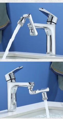 Merkloos Kraan Verlengstuk Waterbesparende 1080 Graden Draaibaar - RVS - Kraankop -Inclusief Bevestiging Materiaal - Opzetstuk - Sproeikop - Universeel - RVS - Keuken - Badkamer - Douche - Zwenkbaar - Roterend - Afwassen - Flexibel -