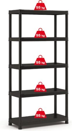 Keter Plus Shelf 90/5 - 5 Planken - 90x40x182cm - Zwart 29 Keter Plus Shelf 90/5 - 5 Planken - 90x40x182cm - Zwart -WerkPro Verkoopwinkel 656x1200 3