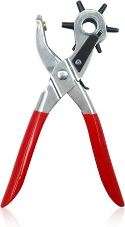 Ariko Revolvertang 203-delige Set - Ponstang - Oogjestang - Ringetjestang - Gaatjestang - Zeilringtang - Drukknooptang - Riemen & Leer - Met Benodigdheden -WerkPro Verkoopwinkel 663x1200