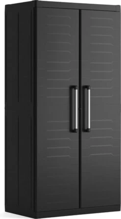 Keter Detroit XL Hoge Kast - 4 Planken - 89x54x182cm - Zwart