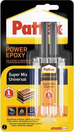 Pattex Twee Componentenlijm SuperMix Express 12gram - Extra Snelle Droogtijd - Extreem Sterk - 2 Componentenlijm