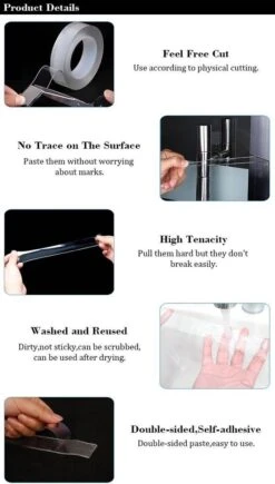 Merkloos Nano Tape – Dubbelzijdige Tape – Transparant – 3 Meter – Sterkste Tape Op De Markt – Herbruikbaar - Afwasbaar -WerkPro Verkoopwinkel 682x1200 6