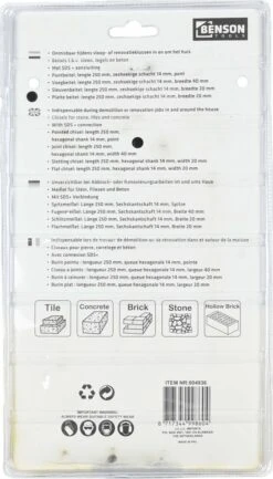 Benson Beitelset SDS Plus - SDS+ T.b.v. Steen - Tegels En Beton - 4 Delig -WerkPro Verkoopwinkel 685x1200 1