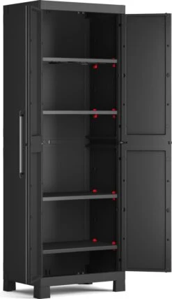 Keter Detroit Hoge Opbergkast - Zwart -WerkPro Verkoopwinkel 693x1200 3