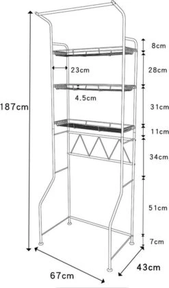 Sens Design Wasmachine Rek - WC Kast - Zwart Metaal -WerkPro Verkoopwinkel 705x1200 5