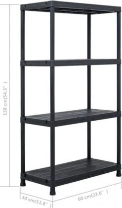 VidaXL Opbergrek 100 Kg 60x30x138 Cm Kunststof Zwart 16 VidaXL Opbergrek 100 Kg 60x30x138 Cm Kunststof Zwart -WerkPro Verkoopwinkel 708x1200 2