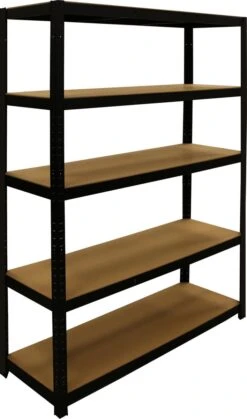 ERRO Metalen Opbergrek/Stellingkast Met 5 Legborden - 875kg Draagkracht - (HxBxD) 180x120x40cm - 175kg Per Plank