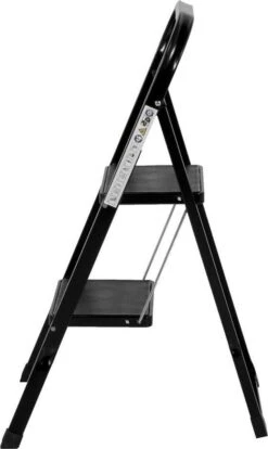 Kibani Keukentrapje - 2 Treden - Huishoudtrap - Keukentrap - Opstapje - Metaal - Opvouwbaar - Inklapbaar - Zwart - Antislip - Stevig -WerkPro Verkoopwinkel 716x1200 3
