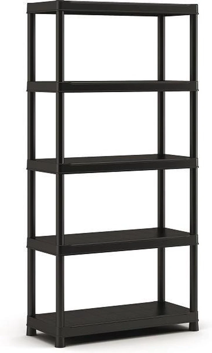 Keter Plus Shelf 90/5 - 5 Planken - 90x40x182cm - Zwart 13 Keter Plus Shelf 90/5 - 5 Planken - 90x40x182cm - Zwart - Afbeelding 11