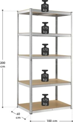 Stellingkast / Magazijnrek - Basic - 200 X 100 X 60 Cm -WerkPro Verkoopwinkel 724x1200 16