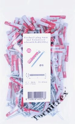 Fischer & Tornitrex Pluggen En Schroeven Set 6mm DUOPOWER 6x30 (100 Stuks) -WerkPro Verkoopwinkel 724x1200 5