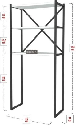 Pochon Home - Wasmachine Ombouw - Wit - Wasmachine Kast - Kast Voor Wasmachine - Wasmachine Meubel -WerkPro Verkoopwinkel 732x1200 3