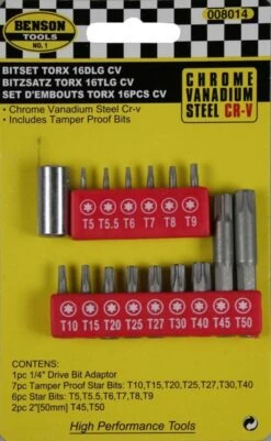 Benson Bitset Torx - Chroom Vanadium - 16 Delig -WerkPro Verkoopwinkel 739x1200