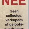 NEE Geen Collectes, Verkopers Of Geloofsovertuigers Sticker RVS - Bevestiging 3M Plakstrip - 80 Mm X 50 Mm X 1mm - Promessa-Design. -WerkPro Verkoopwinkel 745x1200 8