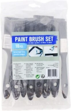 Verfkwasten Set | Verven | Verfkwast | 10 Delig | Zwart | Geschikt Voor Alle Soorten Verf