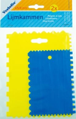 Verlofix Lijmkammen 4, 6, 8 Mm Tand Blauw/geel 2 Stuks