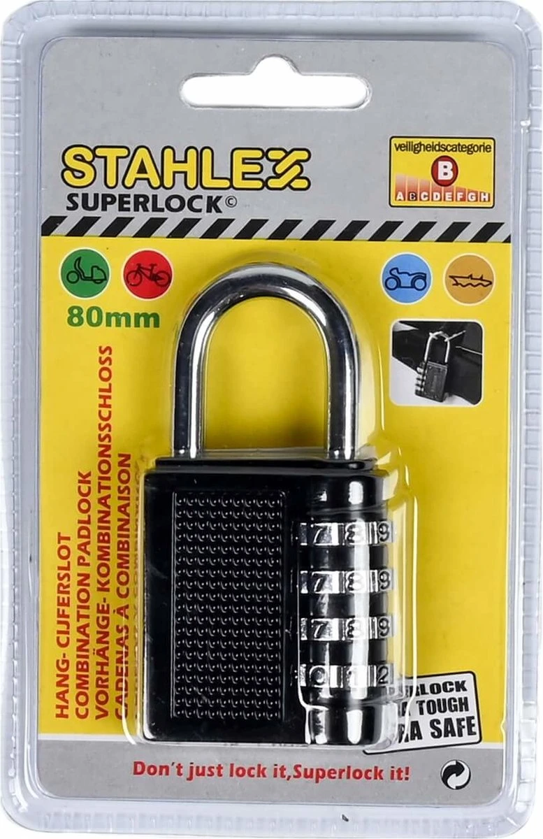 Merkloos Hangslot - Cijferslot - 80 Mm 12 Merkloos Hangslot - Cijferslot - 80 Mm - Afbeelding 10