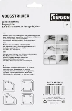 Benson Kitspatel - Voegstrijker - Voegenmaatje Set - 5 Delig -WerkPro Verkoopwinkel 777x1200 6