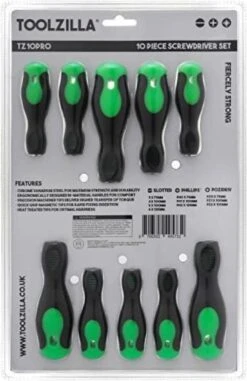 TOOLZILLA 10-delige Magnetische Schroevendraaierset Voor Alle Toepassingen - 3 Verschillende Modellen Voor Doe-het-zelvers, Met Platte Punt En Kruispunt Van Hoogwaardig Chroom-vanadium. -WerkPro Verkoopwinkel 778x1200 3