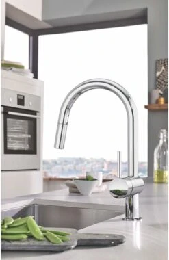 GROHE Minta Keukenkraan - Hoge Draaibare C-uitloop - Uittrekbare Handdouche - 2 Straalstanden - Chroom - 32321002 -WerkPro Verkoopwinkel 780x1200 1