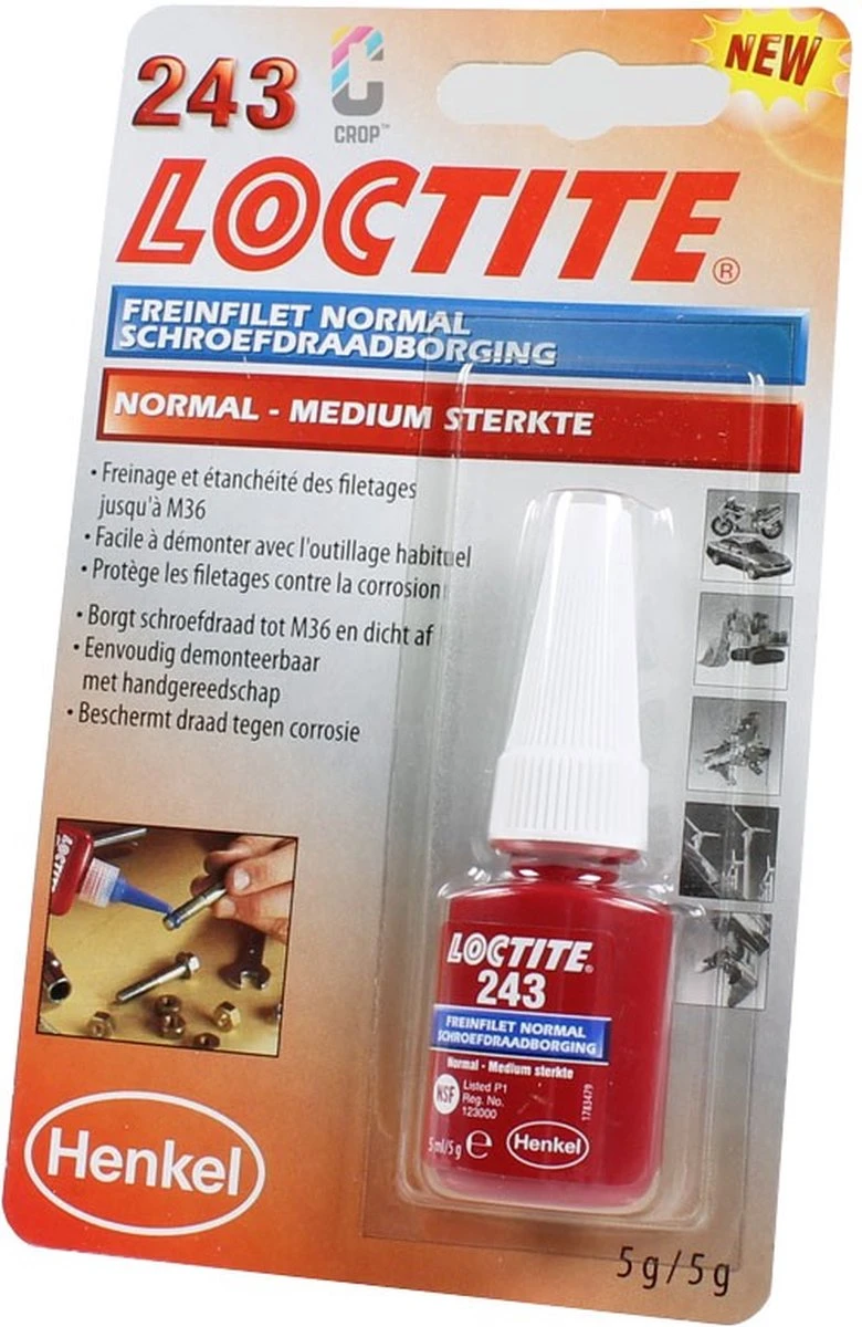 Loctite 243 Borgmiddel Medium (blauw) 5ml 7 Loctite 243 Borgmiddel Medium (blauw) 5ml - Afbeelding 5
