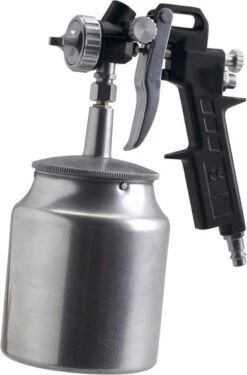 FERM Verfpistool Met Onderbeker – Pneumatisch - 750cc – Max. 6 Bar – Instelbare Spraytoevoer